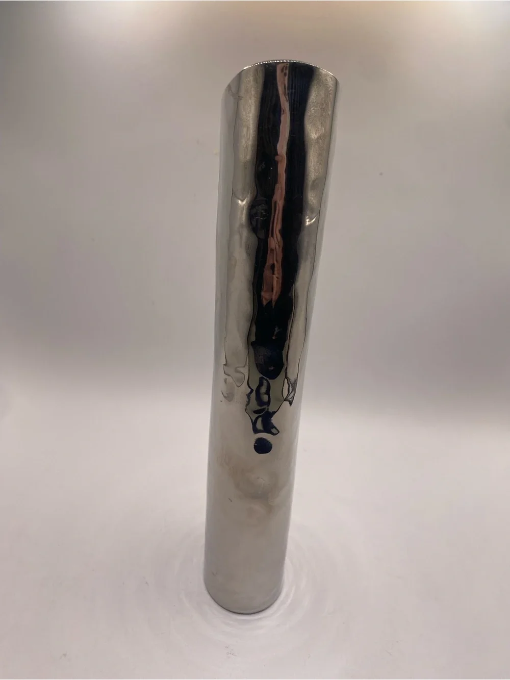 Mary Jurek Polished Silver Reflective Floor Vase